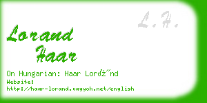 lorand haar business card